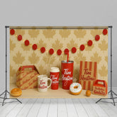 Aperturee - Aperturee Canadian Maple Leaf Tim Hortons Cake Smash Backdrop